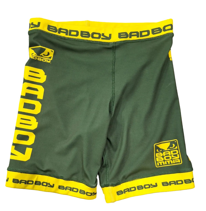 Bad Boy Fight Shorts-Green & Gold
