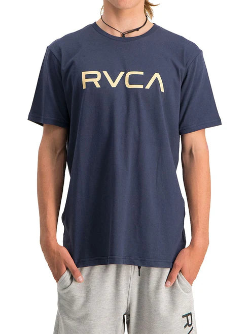 Big Rvca Tee - Gold Logo/Navy