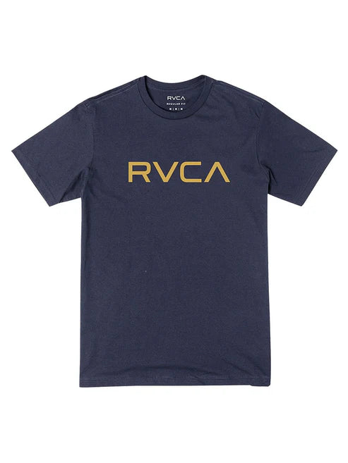 Big Rvca Tee - Gold Logo/Navy
