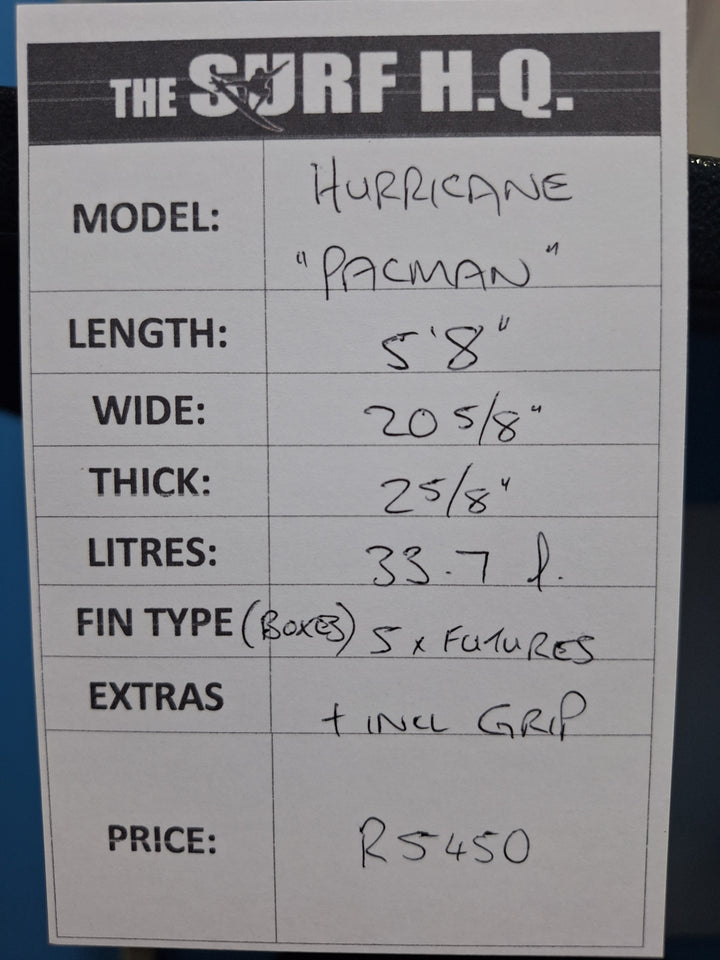 Hurricane Pu Pacman 5'8 x 20 5/8 x 2 5/8 =33.7L