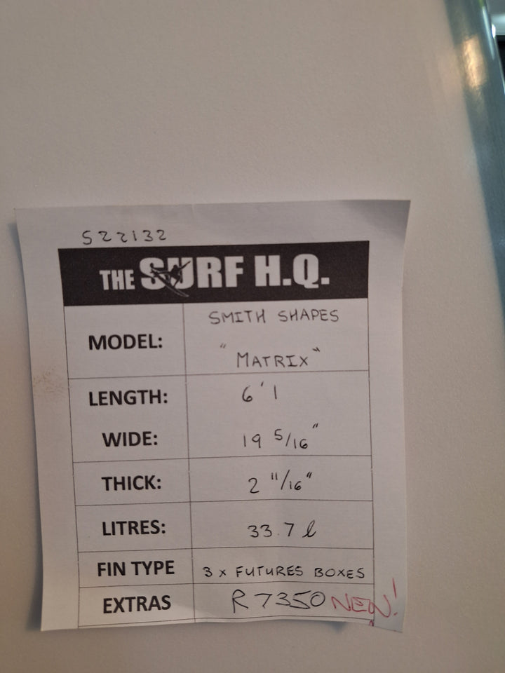 SMTH SHAPES PU MATRIX 6'1 x 19 5/16" x 2 11/16" = 33.7L