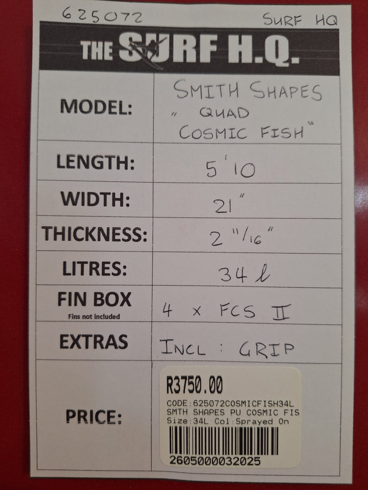 SMTH SHAPES PU COSMIC FISH 5'10 X 21" X 2 11/16" = 34L